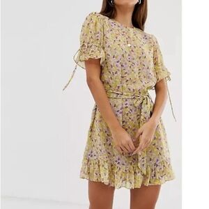 NWT The East Order Arlo Floral Mini Dress M Boho Cottagecore